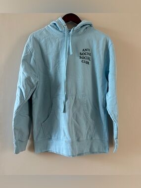 ANTI SOCIAL SOCIAL CLUB Unisex Light Blue Pullover Hoodie Size M